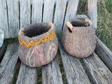 #344  Linda Johnson-Morke-- Wet Felted Basket   Evening Friday  $50