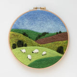 #520  Elizabeth Whitton - Needle Felted Landscape Painting: Grazing Sheep   Half day Sunday  am $50